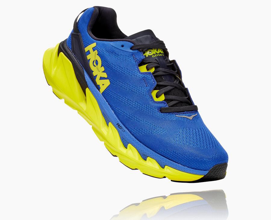 Chaussure Running Hoka One One Elevon 2 Homme - Bleu/Vert - PRQ-539176